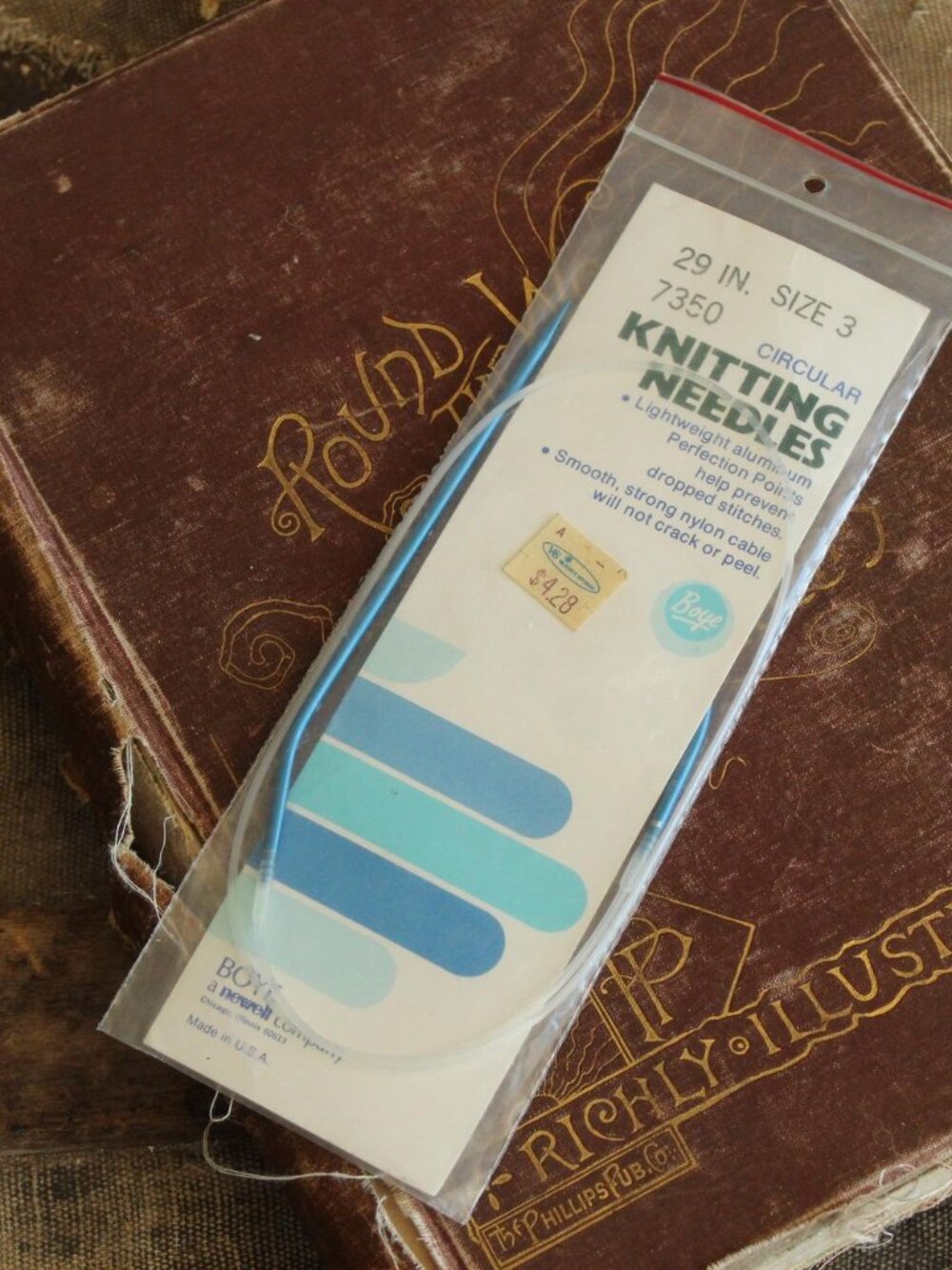 Vintage 1980s Knitting Needles, NOS Boye Size 3 Circular 29" 7350